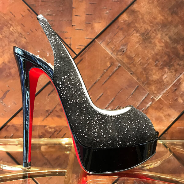 2018新作☆CHRISTIAN LOUBOUTIN クリスチャンルブタンスーパーコピー☆ Lady Peep Sling 150 ☆ パンプス 1180062BK01